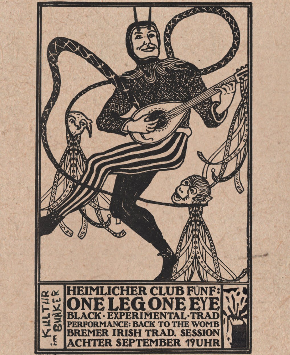08.09.2026One Leg One Eye + Irish Trad Session + Performance: Back to the Womb